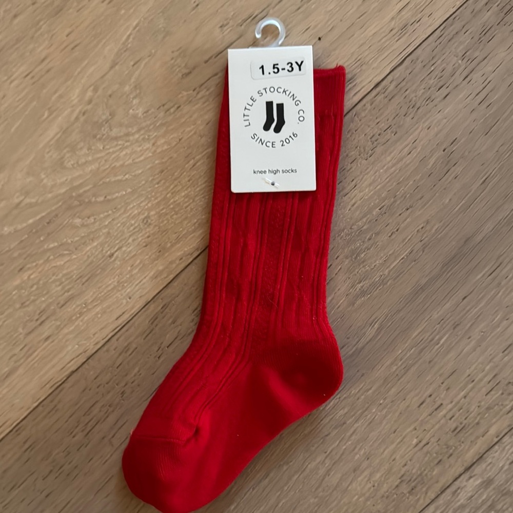 Little Stocking Co. Red Knee High Socks NWT